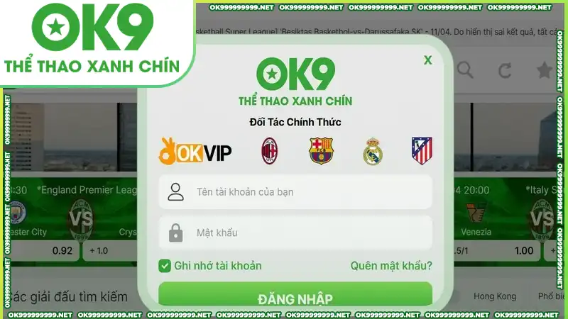 Bạn cần nhập thông tin đăng nhập OK9 để vào tài khoản game Bạn cần nhập thông tin đăng nhập OK9 để vào tài khoản game